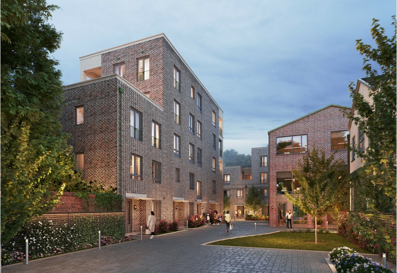 Block C front dusk